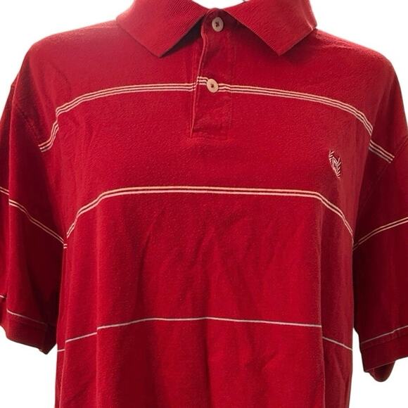 Chaps Men Red Striped Polo Short Sleeve Size XL Pre owned - Picture 1 of 10